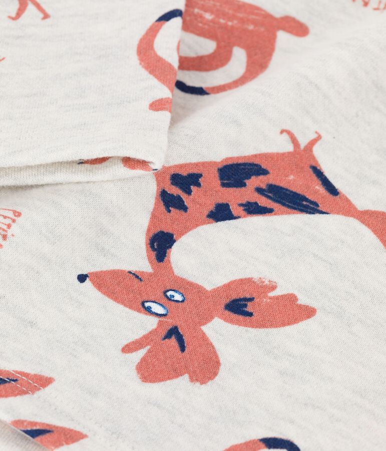 Sweatshirt imprim&eacute; animaux en molleton b&eacute;b&eacute; beige MONTELIMAR/blanc MULTICO