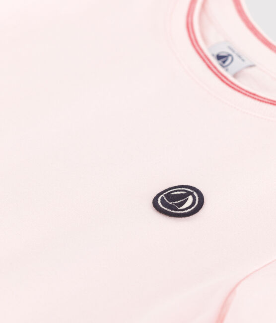 Teeshirt enfant en coton manches courtes uni rose FLEUR