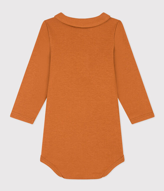 Body manches longues col en coton bébé marron ECUREUIL