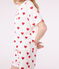 Pyjacourt cœur en coton femme blanc MARSHMALLOW/rouge TERKUIT