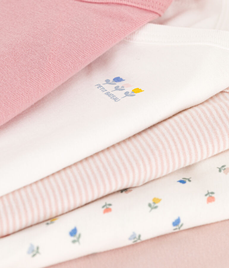 Lot de 5 bodies crois&eacute;s manches longues imprim&eacute;s en coton variante 2