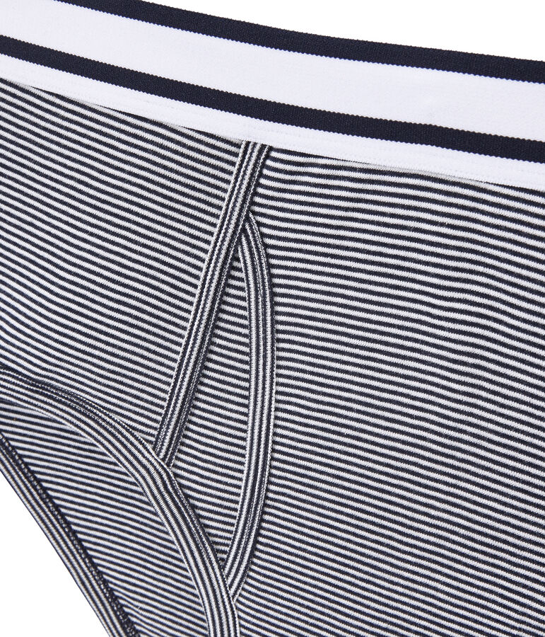 Slip homme rayure milleraies bleu/blanc