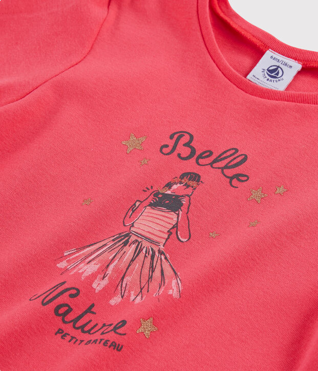 Tee-shirt manches courtes enfant fille rose