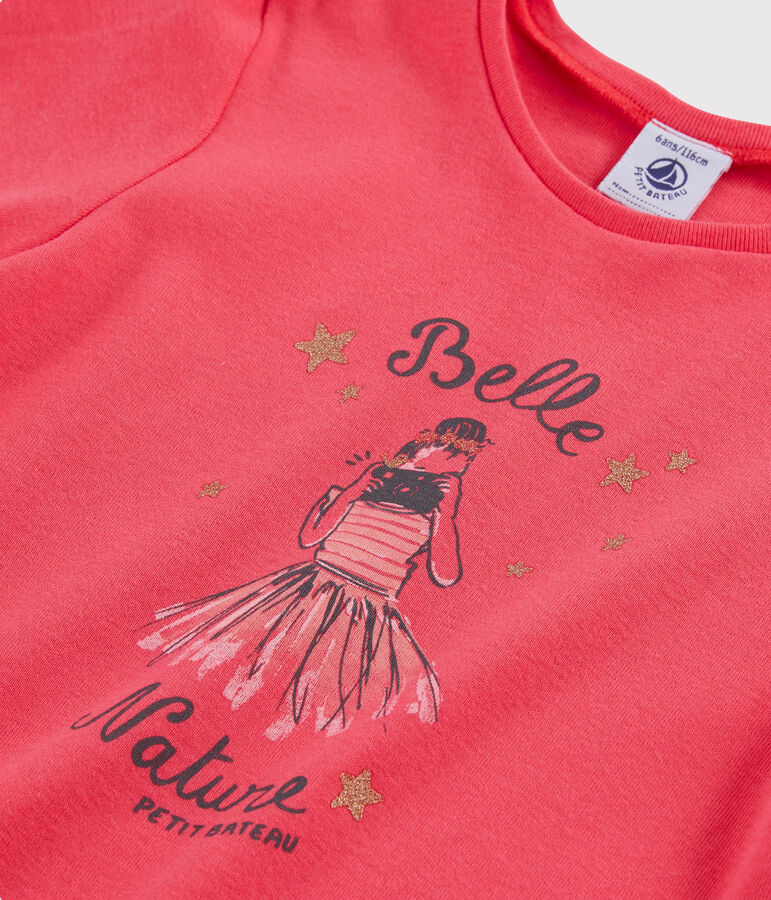 Tee-shirt manches courtes enfant fille rose