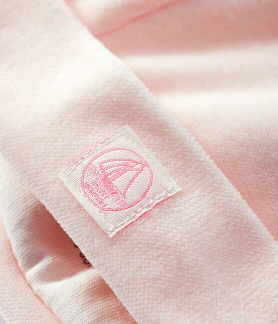 Bonnet bébé en velours de coton biologique rose FLEUR