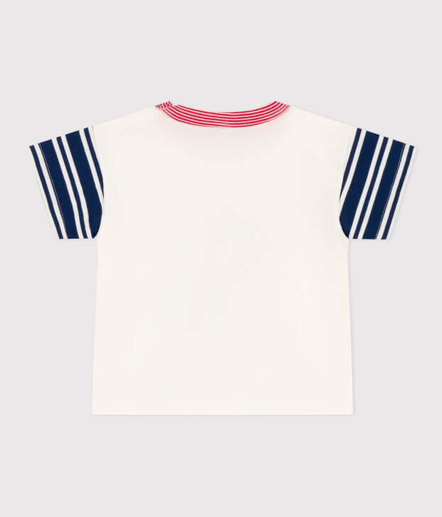 Tee-shirt Petit Bateau X Snoopy en jersey l&eacute;ger b&eacute;b&eacute; blanc/multicouleur