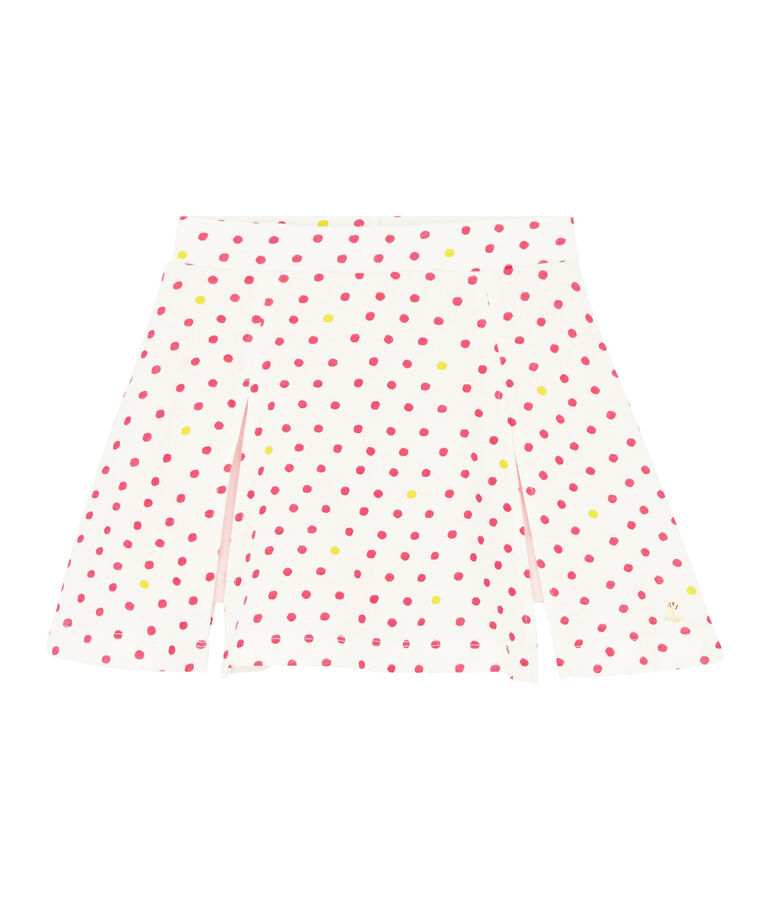 Jupe-Short en coton enfant fille blanc/multicouleur