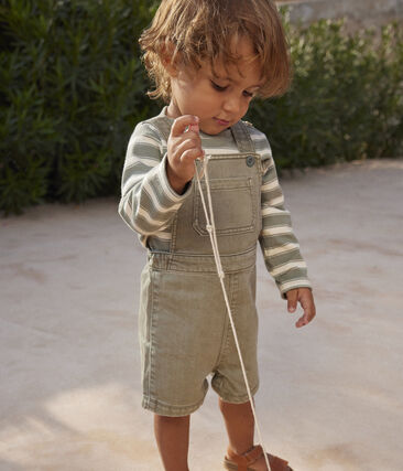 PETIT BATEAU - Salopette courte bébé en denim