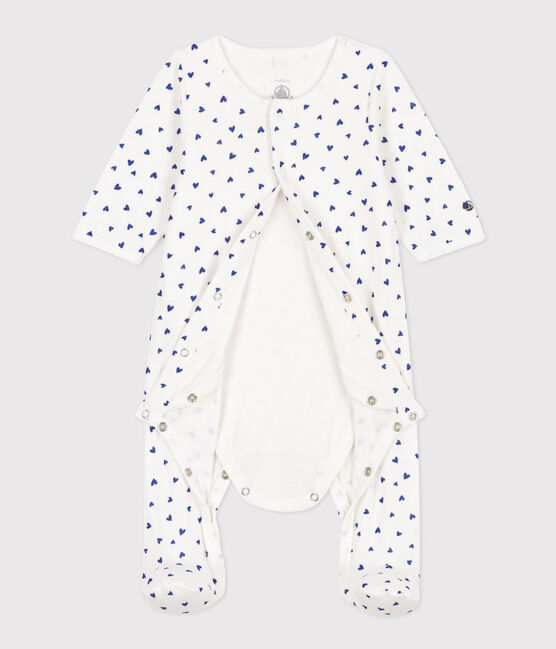 Bodyjama coeur en tubique blanc MARSHMALLOW/ NEWBLEU