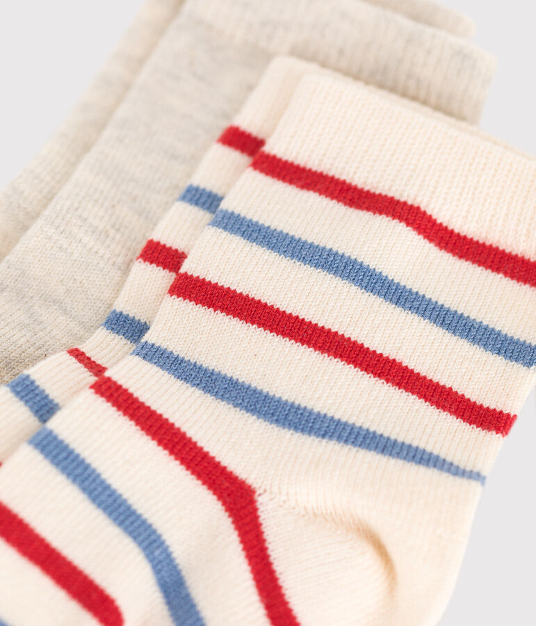 2 paires de chaussettes b&eacute;b&eacute; en coton &agrave; rayures variante 1