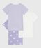 Lot de tee-shirts enfant en coton manches courtes imprimé cœurs variante 1