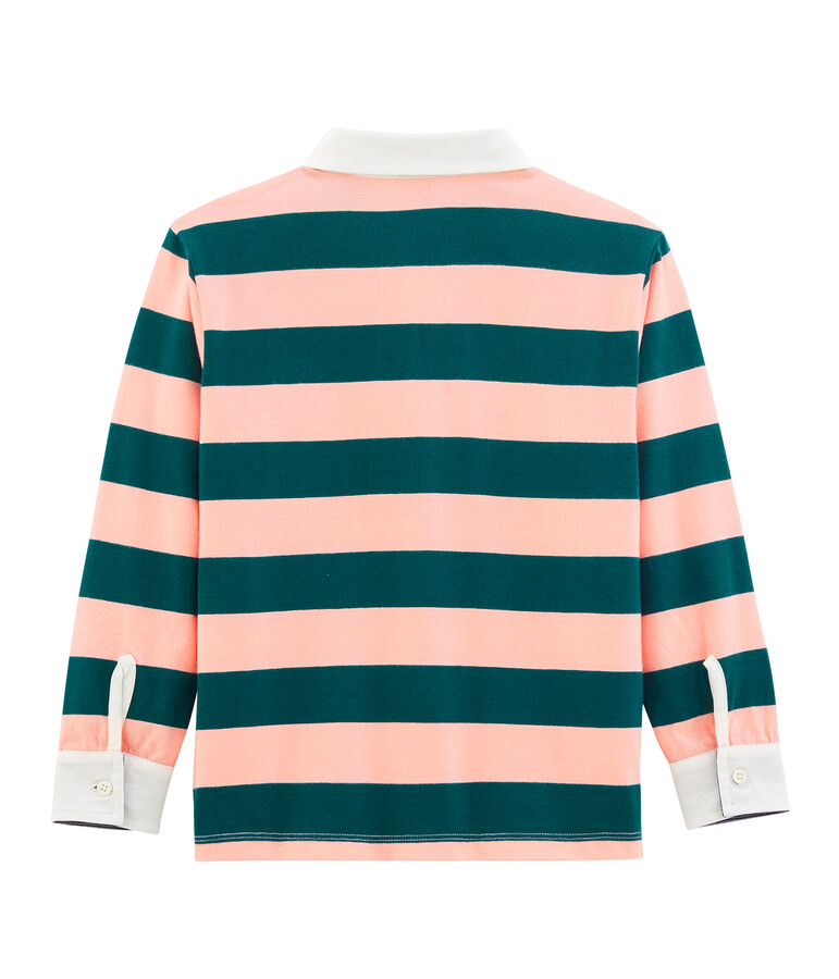 Rugby polo enfant gar&ccedil;on vert/rose