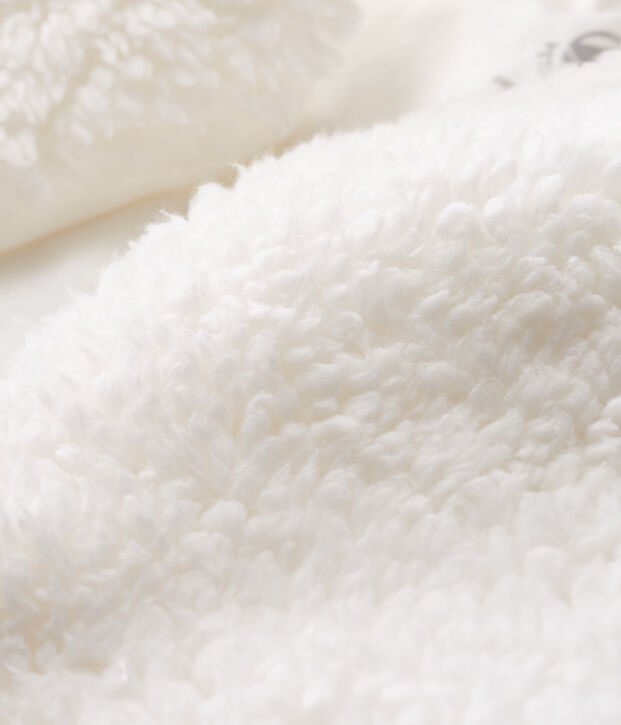 Gilet sans manches b&eacute;b&eacute; fille en sherpa blanc