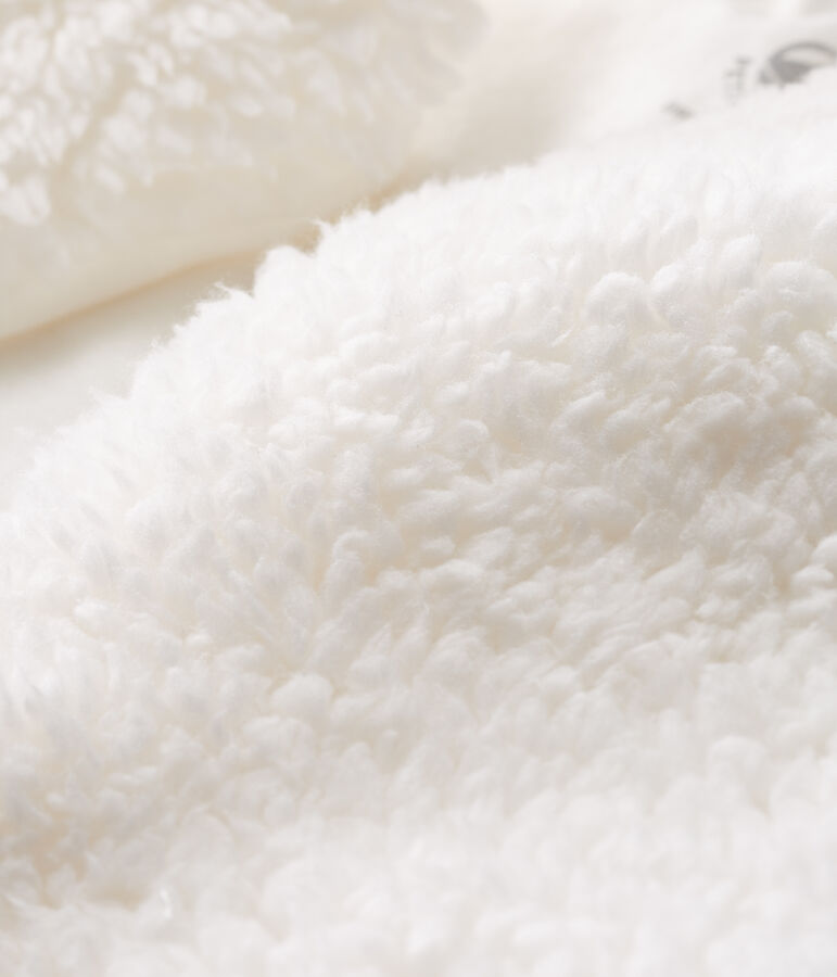 Gilet sans manches b&eacute;b&eacute; fille en sherpa blanc MARSHMALLOW