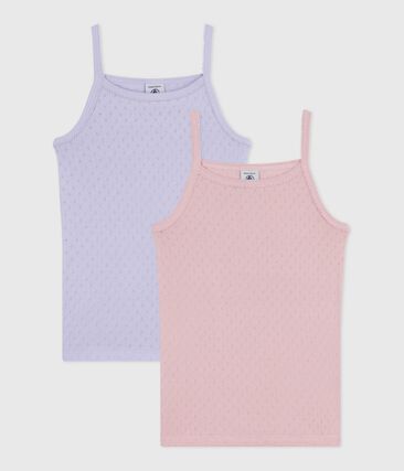 Lot de chemises à bretelles enfant en coton ajouré