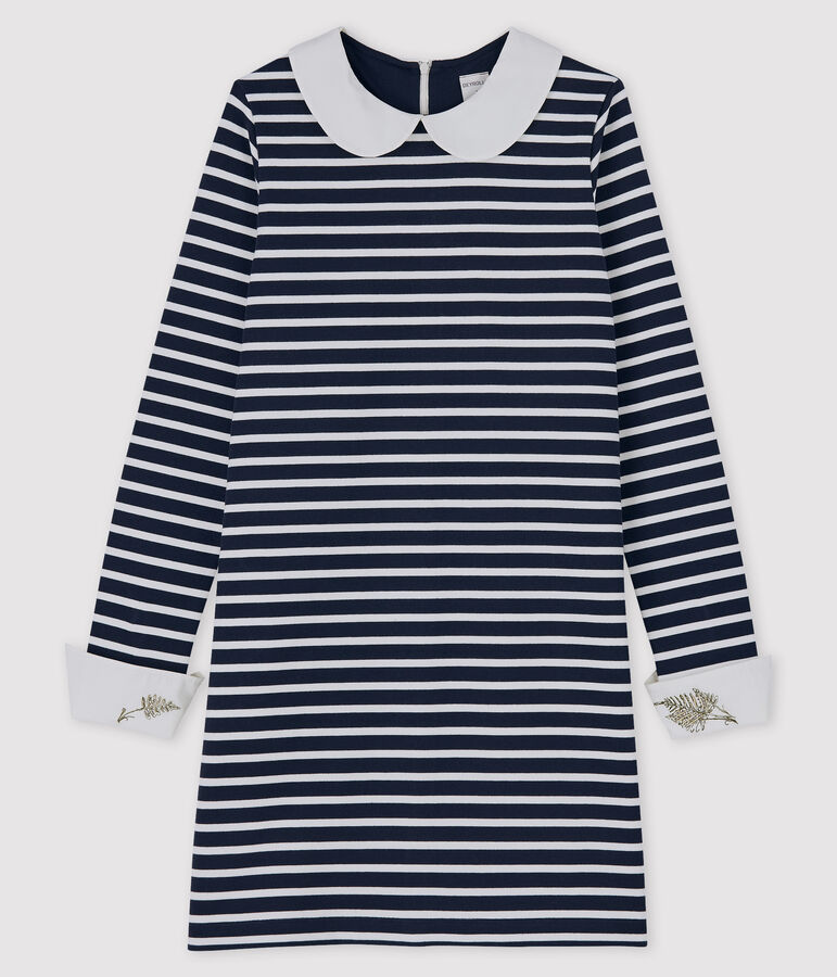 Robe Femme Petit Bateau x Deyrolle bleu SMOKING/blanc MARSHMALLOW