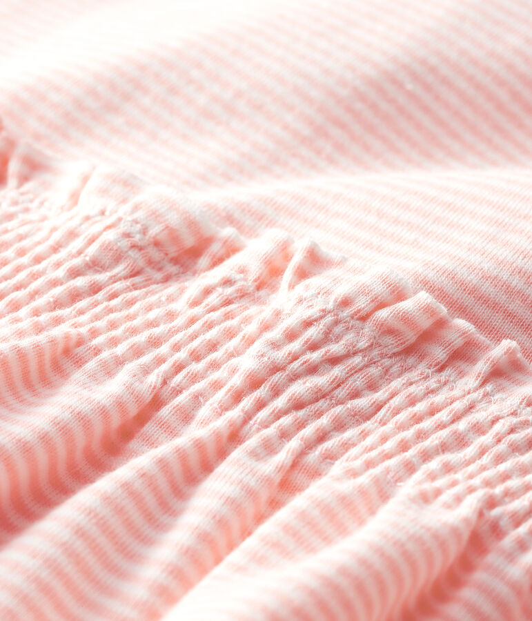 Robe milleraies b&eacute;b&eacute; fille rose PATIENCE/blanc MARSHMALLOW