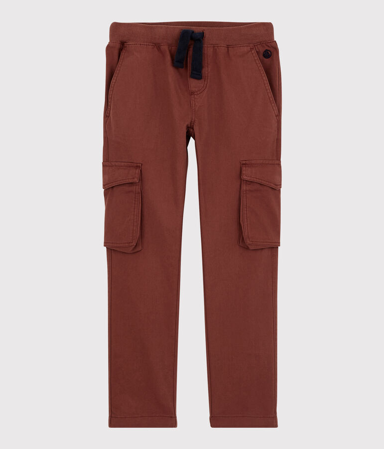 Pantalon en gabardine enfant gar&ccedil;on orange