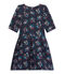 Robe fille manches 3/4 en tubique matelassé bleu SMOKING/blanc MULTICO