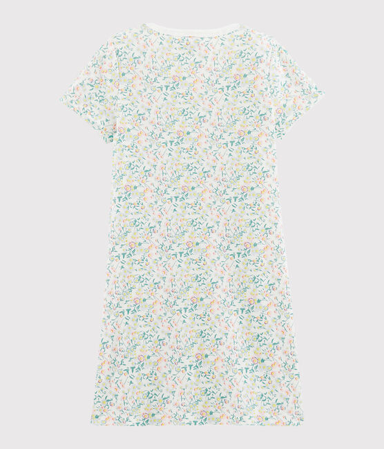 Chemise de nuit petite fille en côte blanc MARSHMALLOW/blanc MULTICO