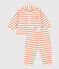 Ensemble rayé marinière en jersey épais bébé rose AVALANCHE/blanc SIENNA