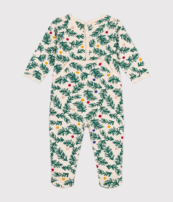 Pyjama en molleton gratté imprimé sapin de Noël bébé blanc AVALANCHE/ MULTICO