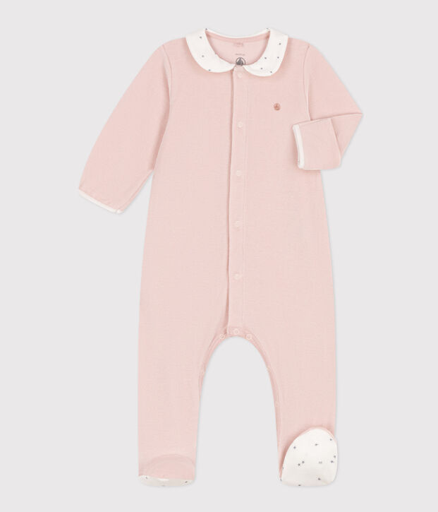 Pyjama b&eacute;b&eacute; en velours rose