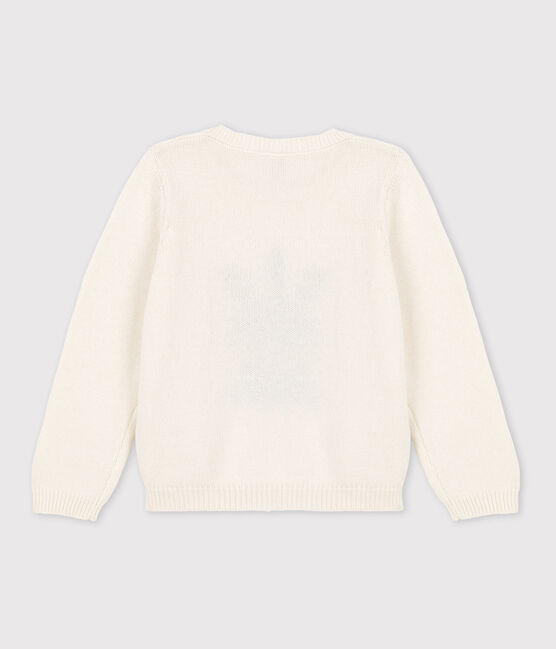 Pull en laine et coton enfant garçon blanc MARSHMALLOW/blanc MULTICO