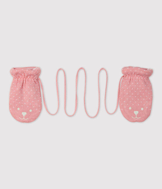 Moufles bébé doublée micropolaire rose CHARME