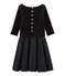Robe bi-matière manches longues femme noir NOIR