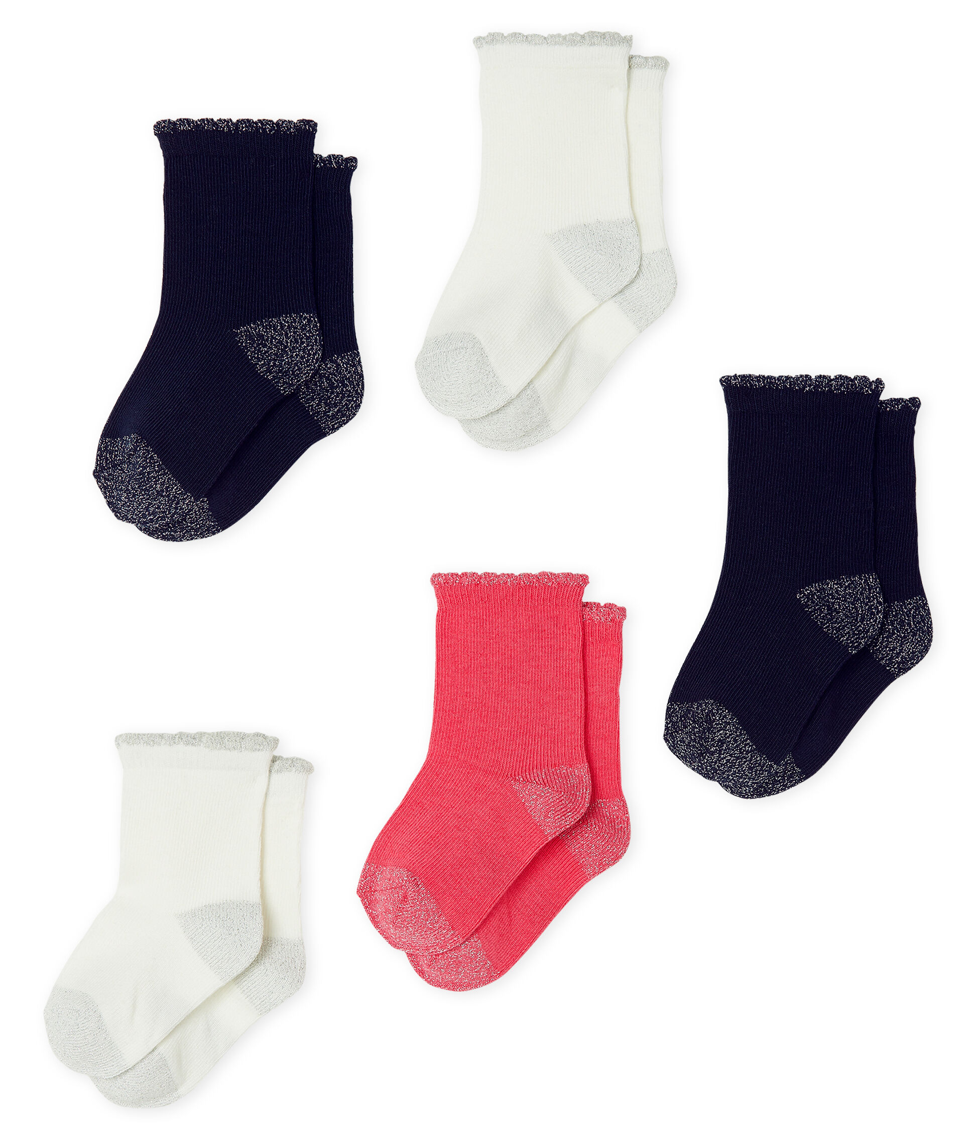 Petit Bateau Chaussettes, B/éb/é Fille Lot de 5