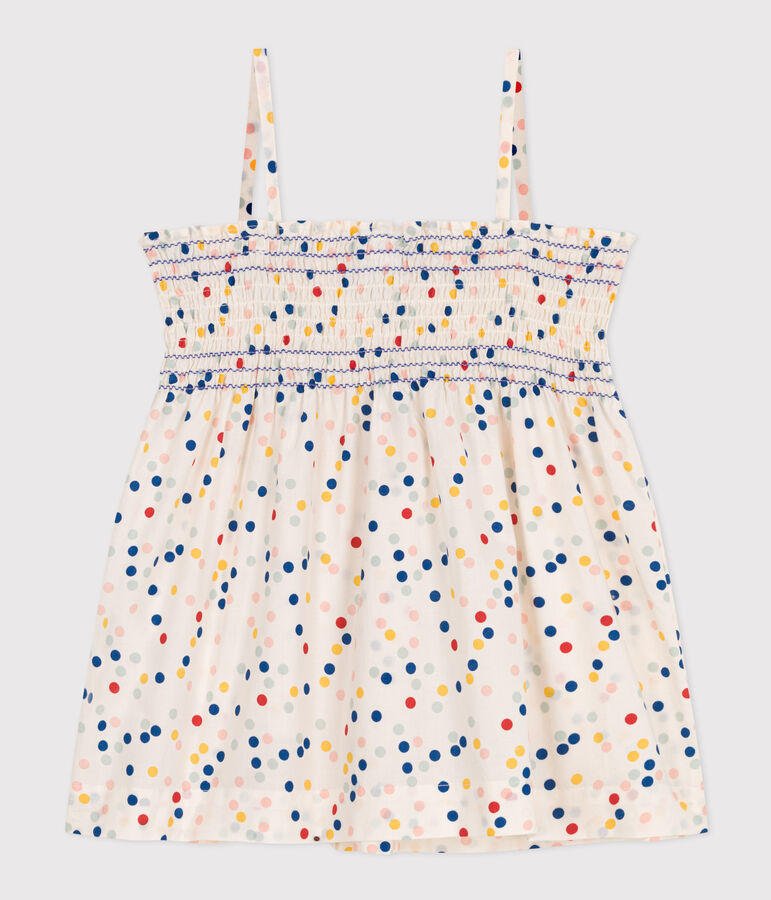 Blouse sans manche en coton enfant fille blanc MARSHMALLOW/blanc MULTICO