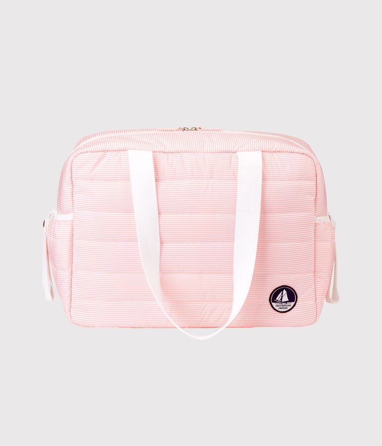 Sac &agrave; langer b&eacute;b&eacute; mixte milleraies rose/blanc