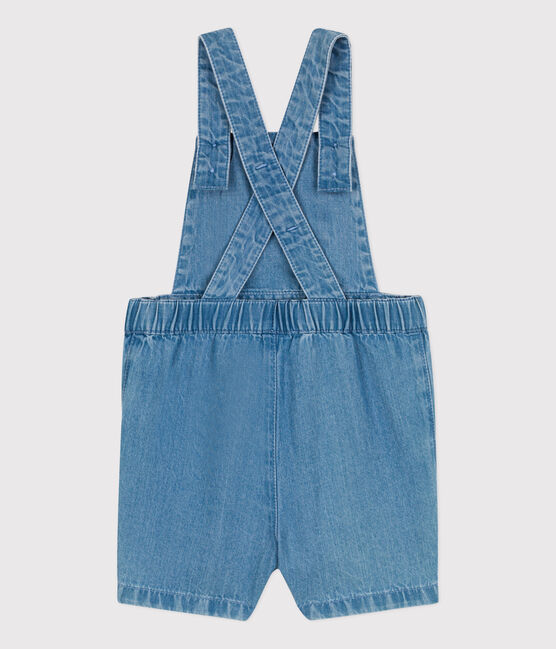 Salopette courte bébé en denim léger bleu DENIM CLAIR
