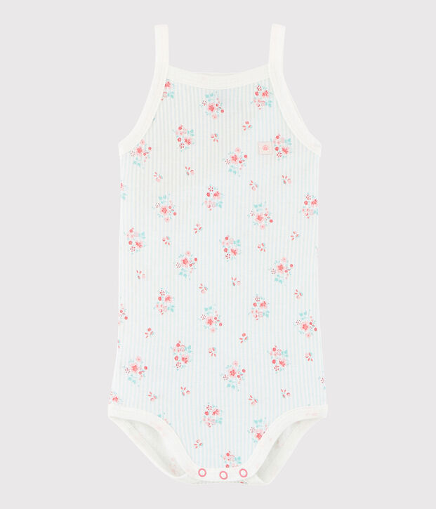 Body &agrave; bretelles b&eacute;b&eacute; fille blanc/multicouleur