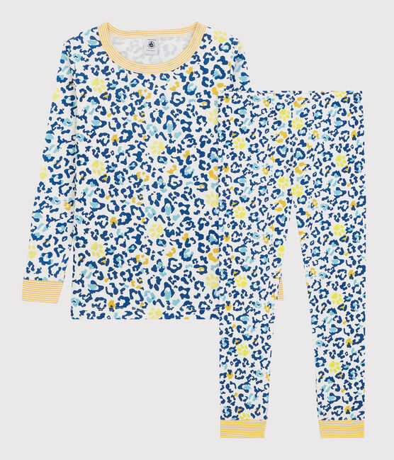 Pyjama snugfit imprimé panthère petit garçon-petite fille blanc MARSHMALLOW/blanc MULTICO