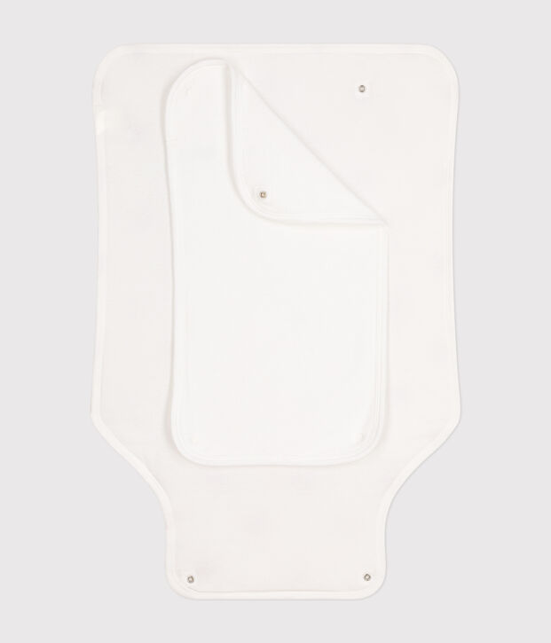 Tapis &agrave; langer en coton b&eacute;b&eacute; blanc/rouge