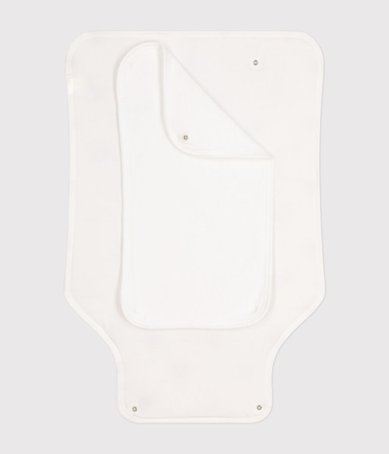 Tapis &agrave; langer en coton b&eacute;b&eacute; blanc MARSHMALLOW/rouge TERKUIT