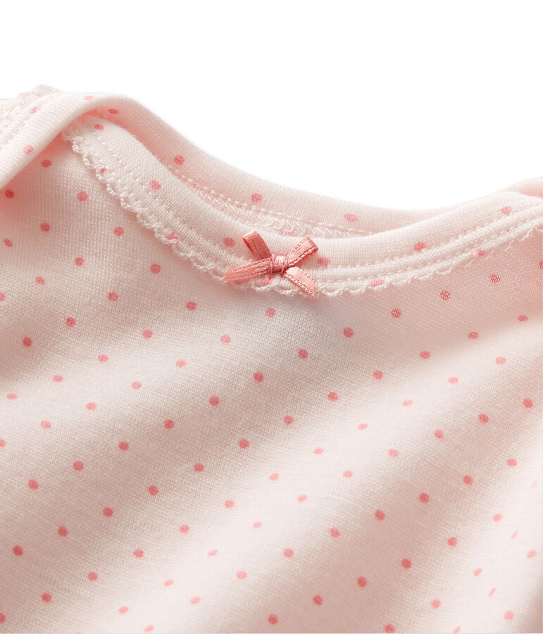 Body b&eacute;b&eacute; fille manches longues laine et coton rose/rose