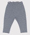 Pantalon bébé en bouclette éponge rayée bleu MEDIEVAL/blanc MARSHMALLOW