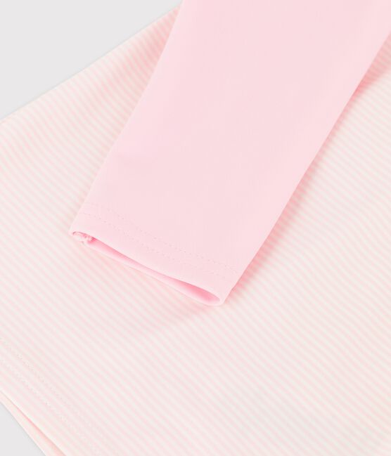 Tee-shirt anti-UV écoresponsable bébé fille/garçon rose MINOIS/blanc MARSHMALLOW