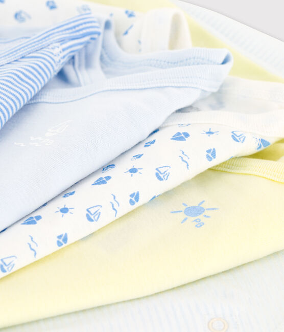 Lot de 5 bodies croisés manches longues bébé en coton biologique variante 2