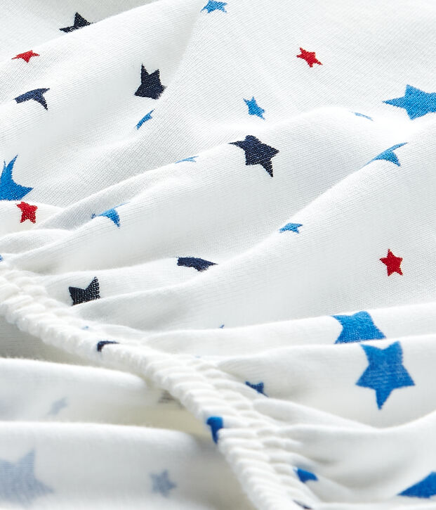 Drap housse b&eacute;b&eacute; gar&ccedil;on &agrave; &eacute;toiles blanc/multicouleur