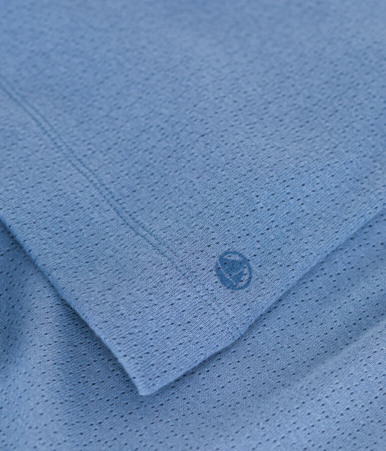 Pyjacourt uni en coton ajour&eacute; petite fille bleu BEACH