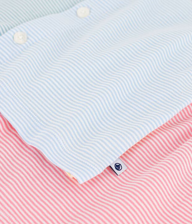 Pyjama short boutonn&eacute; enfant en coton &agrave; rayures blanc/multicouleur