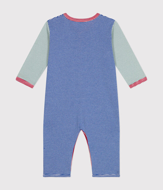 Pyjama sans pieds en coton rayé bébé bleu CALVIN/ MARSHMALLOW