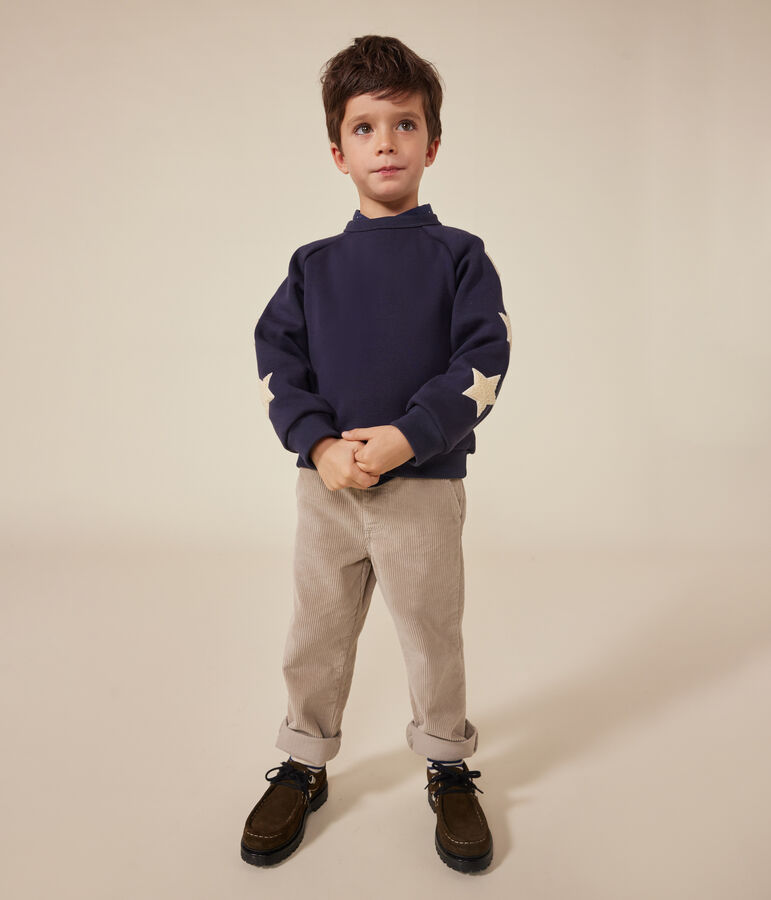 Sweatshirt en molleton chaud enfant gar&ccedil;on bleu SMOKING