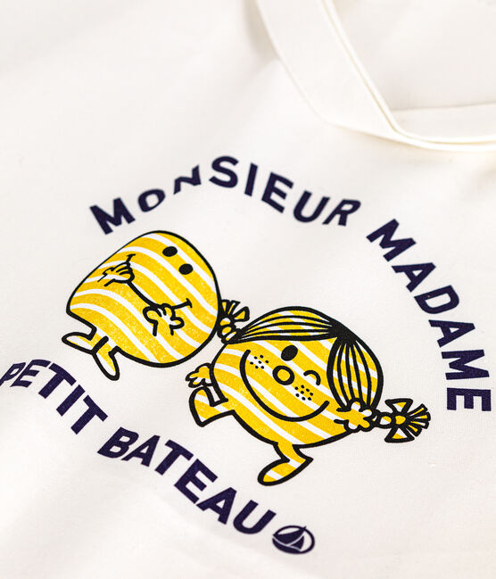 Tote bag Monsieur Madame en coton blanc MARSHMALLOW