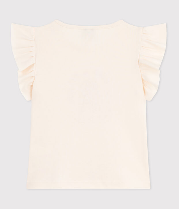 Teeshirt enfant en coton manches courtes imprim&eacute; &eacute;cru