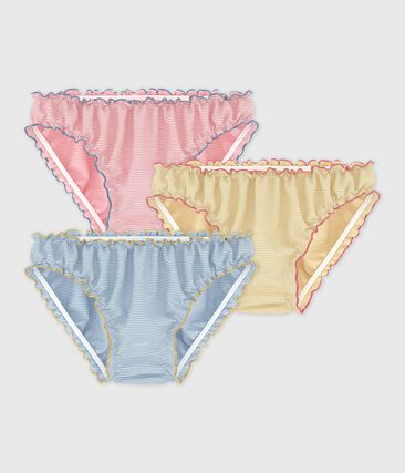 Lot de culottes froncées enfant en coton à rayures